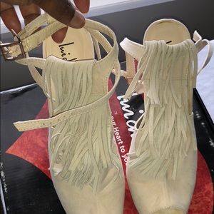 Beige suede luchiury